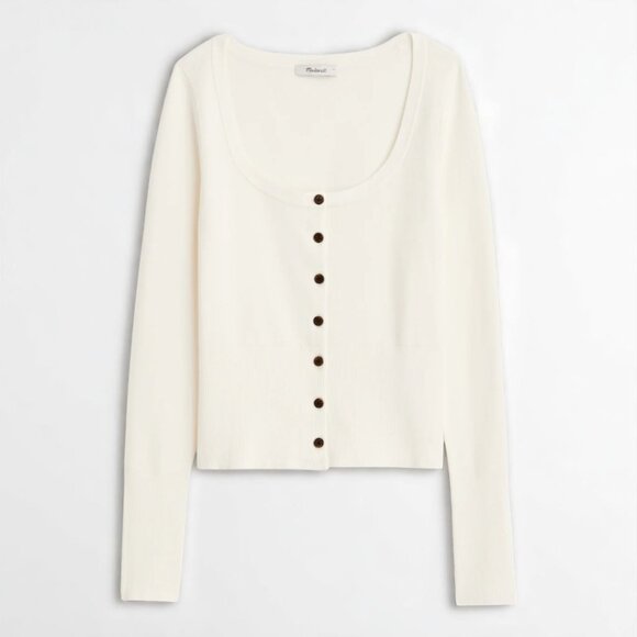 Madewell The Signature Knit Scoopneck Cardigan Size Medium - Picture 1 of 9
